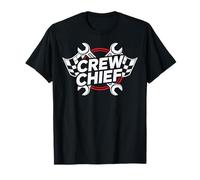 Crew Chief Racing Pit Crew Wrenches Checkered Flag T-Shirt