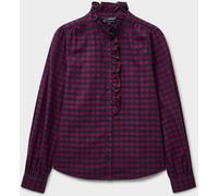 Crew Clothing Crew Clothing Blue Harmony Frill Flannel Blouse