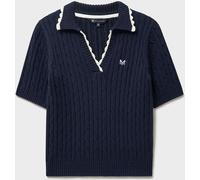 Crew Clothing Crew Clothing Blue Heritage Cable Collar T-Shirt