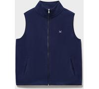 Crew Clothing Crew Clothing Blue Micro Fleece Zip Curved Edge Gilet