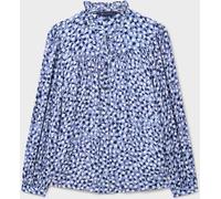 Crew Clothing Crew Clothing Blue Noemi Button Through Floral Blouse