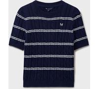 Crew Clothing Crew Clothing Blue Summer Heritage Cable Knit Striped T-Shirt