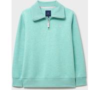 Crew Clothing Crew Clothing Blue Supersoft Cotton Blend Marled Half Zip Sweat Top
