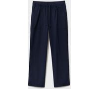 Crew Clothing Crew Clothing Blue Tapered Leg Linen Blend Trousers