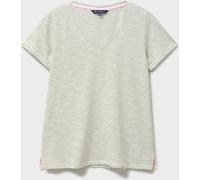 Crew Clothing Crew Clothing Green Perfect V-Neck Slub Stripe T-Shirt
