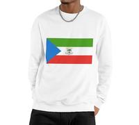 Crew Neck Graphic Sweat À Col Rond pour Homme Sweat-Shirt Guinée Équatoriale Drapeau National Pull Décontracté Manches Longues Toutes Saisons Couple