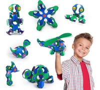Crew Pack CLIXO - Bleu/Vert - GIPSY TOYS - Jeu de Construction magnétique, Flexible, Durable et imaginatif - 30 pièces - Dès 4 ans
