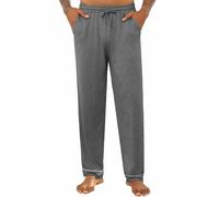 Crewhpo Pantalon Pyjama Homme Coton Long Poches Taille Élastique Cordon | Tissu Doux et Respirant, Coupe Longue Décontractée, Taille Élastique, Confort pour Dormir, Se Détendre et Rester à la Maison