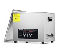 CREWORKS 15L Nettoyeur à Ultrasons, INOX Nettoyeur Ultrasonique Professionnel, Bac à Ultrason en Acier Inoxydable de Fonction Chauffage, Cuve Ultrason pour Bijoux Lunettes Dentures Laboratoire