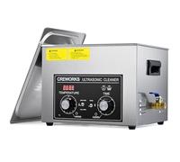 CREWORKS 15L Nettoyeur à Ultrasons Professionnel丨Puissance 360W丨Chauffage 300W丨Minuterie 1-30min丨Mode Dégazage et Mode Doux, Bac à Ultrasons Commercial Machine de Nettoyage Ultrasonique