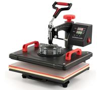 CREWORKS 30x38CM Presse à Chaud Multifonctionnelle 1250W Machine de Transfert de Chemise avec Contrôle Numérique avec Double Tube Chauffant pour Taie d'Oreiller Tapis de Souris Sac