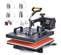 CREWORKS 38 x 38 cm 8 en 1 Presse à Chaleur, 1400W Presse Chaude, Machine Heat Presse, Presse Chaude de Transfert de Sublimation pour T-shirt