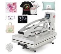 CREWORKS 40x50cm Autopress Machine de Presse à Chaud Automatique 2200W avec Base Coulissante Transfert de Chaleur à Domicile pour T-shirts Sacs Tapis de Souris Cadeaux Charité Entreprise