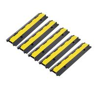 CREWORKS 5 PCS Passe Câble au Sol Extérieur, Rampes de Protection de Câbles à 2 Canaux, Goulotte Protection des Fils, Couvertures de Rampes de Câbles, Capacité de 5 T, 5 m