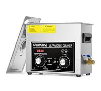 CREWORKS 6L Nettoyeur à Ultrasons Professionnel丨Puissance 180W丨Chauffage 300W丨Minuterie 1-30min丨Mode Dégazage et Mode Doux, Bac à Ultrasons Commercial Machine de Nettoyage Ultrasonique
