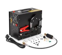 CREWORKS Compresseur PCP 300 Bar 4500 PSI, Compresseur d'Air Haute Pression Portable DC12V/AC220V, Arrêt Automatique avec Alarme Sonore & Écran LCD, Pompe pour Carabine à Plomb Paintball & Plongée