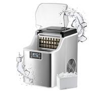 CREWORKS Machine à Glaçons 22kg/24H Ice Maker, 24 Glaçons en 11-20 Minutes Réservoir d’Eau 3,2L Fonction Auto-Nettoyage, avec Pelle et Panier à Glaçons, Portable pour Maison Bureau Bar Restaurant