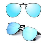 CREYESTAL Clip Lunettes de Soleil Polarisées, Relevable et Ultra léger, Surlunettes de soleil, Clip Solaire, Homme, Femme, 100% Anti-UV, Certifié CE
