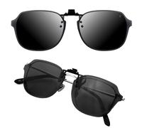 CREYESTAL Clip Lunettes de Soleil Polarisées, Relevable et Ultra léger, Surlunettes de soleil, Clip Solaire, Homme, Femme, 100% Anti-UV, Certifié CE