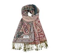 CRFASIBE Echarpe et Châle Pashmina pour femme, Echarpe Jacquard Paisley avec Franges, Polyvalent Foulard, Doux Hiver Grande étole pour Toutes les Saisons (Vert)