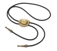 CRFFZ Bolo Cravate Western en métal 3D Chapeau de cowboy Pendentif Corde tressée Collier Cravate Bijoux Accessoires Tendance Cuir Pendentif Cravates, Noir , taille unique