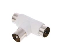 CRFFZ Câble coaxial à 2 voies pour répartiteur d'antenne en T mâle vers 2 connecteurs femelles - Adaptez le connecteur - Capuchon de protection - Adaptateur de prise de câble coaxial - Cordon de
