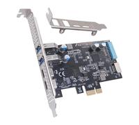 CRFFZ Carte d'extension PCIe de bureau avec 4 ports USB 3.2 - Panneau avant de type E - 19 broches - 5 Gbit/s - Puce NEC720201 pour extension USB