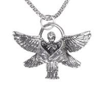 CRFFZ Collier avec pendentif simple et créatif classique en forme d'ailes d'ange - Couleur argentée - En cuivre galvanisé - Pour homme et femme, Moyen, Comme décrit, Comme décrit.