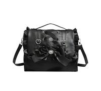 CRFFZ Élégant sac à main à triple transport avec détails en forme de cœur, sangle réglable et construction en polyuréthane pour un usage quotidien, Noir , Medium