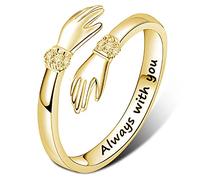 CRFFZ Hug Open Promise Bague de fiançailles réglable Style antique vintage, One Size, Comme décrit, Comme décrit.