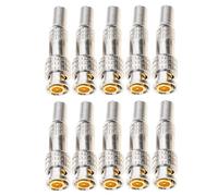 CRFFZ Lot de 5/10 connecteurs BNC mâles 75-5 sans soudure BNC à visser sur les bornes coaxiales pour caméra de vidéosurveillance professionnelle