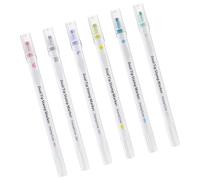 CRFFZ Lot de 6 marqueurs d'estampage à double extrémité avec tampon et pointe fine pour scrapbooking, journal, planificateur, calendrier, fabrication de cartes, fournitures artistiques pour artistes