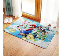 CRg-6683 Tapis Super Mario pour Salon Chambre à Coucher Facile à Nettoyer pour Chambre d'enfant Mario et Lui Taille:60x90cm