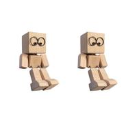 CRGANGZY 2 Shaking Wooden Man, Shaking Wooden Figurine Toy for Car-mounted Bedroom Desk Office, Compact Wooden Figurine Ornaments