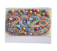 CRGANGZY Calendrier de bureau en diamant 3d2026, calendrier d'art en cristal diamant debout, cadeau décoratif de bureau artistique du Nouvel An pour la famille et les amis