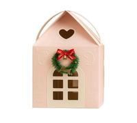 CRGANGZY Coffret cadeau Noël Cottage Rose 3D, boîte maison décorative pour biscuits, bonbons et cadeaux festifs