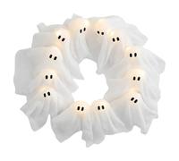 CRGANGZY de fantômes d'halloween avec lumières LED, Jolie Guirlande fantôme Blanche Fantastique, extérieur intérieur Halloween éclairé des fantômes pour la Porte d'entrée Porche Murale décor à la mai