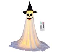 CRGANGZY Décoration de fantômes d'Halloween avec des lumières à cordes télécommandées, gênant fantôme effrayant extérieur, ornement de bureau à spectre flottant effrayant pour le porche jardin hallowe