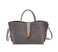 CRGANGZY FAUX SAKED BAG SAG SAGLE RETRO TOTE MAIN SCHAG POLUDEMENT SAGE CROSSBOCK-FORM (gris)