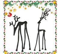 CRGANGZY Figurines de Renne Modernes Élégantes de Noël, Grande Figure de Renne Noire, Décoration de Noël en Résine, Statues de Cerf pour Cheminée, Living Room, Bedroom, Décor Maison