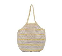 CRGANGZY Mesh Beach Tote Bag Large Capacity Handmade Shoulder Handbags Woven Handmade Top Handle Purse for Women Daily Use and Vocation (Yellow) (B Yellow)