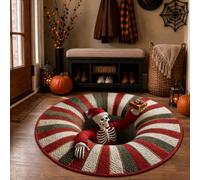 CRGANGZY Tapis Illusion 3D Halloween Rond-Effrayant & décoratif