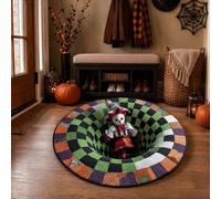 CRGANGZY Tapis Illusion 3D Halloween Rond-Effrayant & décoratif
