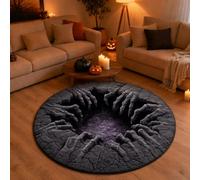 CRGANGZY Tapis Illusion 3D Halloween Rond-Effrayant & décoratif