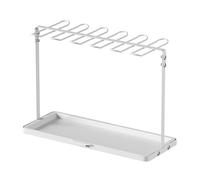 CRGOEUM Porte Verre Suspendu, Support de Verre à Vin de Comptoir, Support de rangement pour verres à pied, Pour Cuisine à Domicile Bureau Bar Restaurant(White)