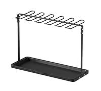 CRGOEUM Porte Verre Suspendu, Support de Verre à Vin de Comptoir, Support de rangement pour verres à pied, Pour Cuisine à Domicile Bureau Bar Restaurant(Black)