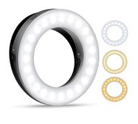 Criacr Lampe à Selfie pour Téléphone Portable, Lampe à Anneau, Lampe à 40 LED avec 3 Niveaux de Luminosité, USB Rechargeable pour Selfie pour Tous Les Téléphones Portables, Tablettes et Photos - Noir