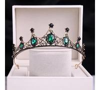 Criara Crowns for Women Black Crown for Women Wedding Bridal Tiara Hair Accessories vintage Crystal Bride Tiaras and Crowns Mariage Queen Crown, Bleu ， White
