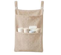 Crib Diaper Organizer Bag - Cotton Washable Large Capacity, Kid Bedside Org