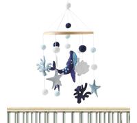 Crib Mobile - Baleine de mer neutre, décoration suspendue pour chambre d'enfant, jouet d'apprentissage à mouvement doux avec stimulation visuelle calme | Poussette videur pour tout-petits, parc